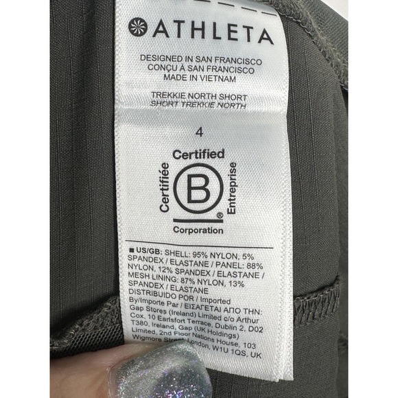 Athleta Trekkie North Shorts Olive Green 4 Athleisure Gorpcore Activewear 530626 - Picture 7 of 10